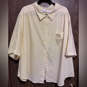 Venezia Yellow and White Striped Button-Up Shirt